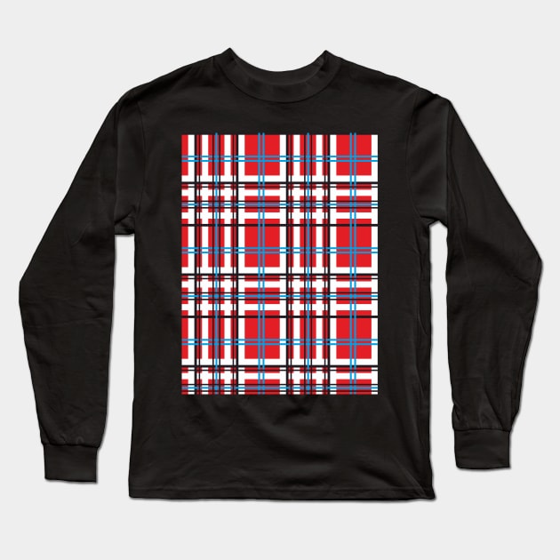 Clan Geometric Tartan,Checkered Long Sleeve T-Shirt by ilhnklv